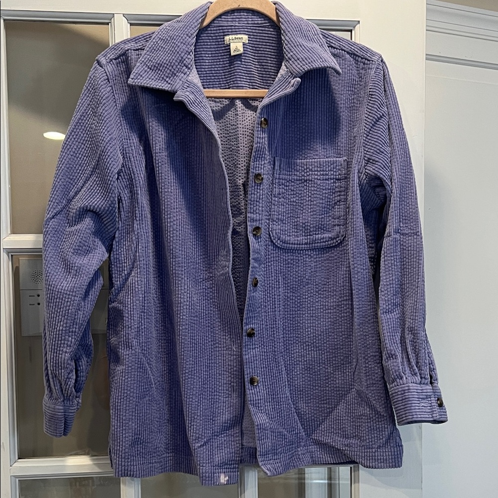 L.L. Bean Lavender Corduroy Button-Down Shirt